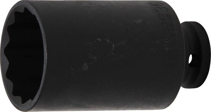 BGS Kraft-Steckschlüssel-Einsatz Zwölfkant | Antrieb Innenvierkant 12,5 mm (1/2") | SW 36 mm (36 mm)