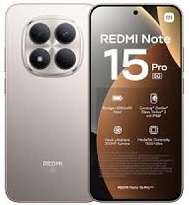 Productafbeelding Xiaomi REDMI Note 15 Pro 5G (512 GB, Titanium, 6.83", Dubbele SIM, 5G)