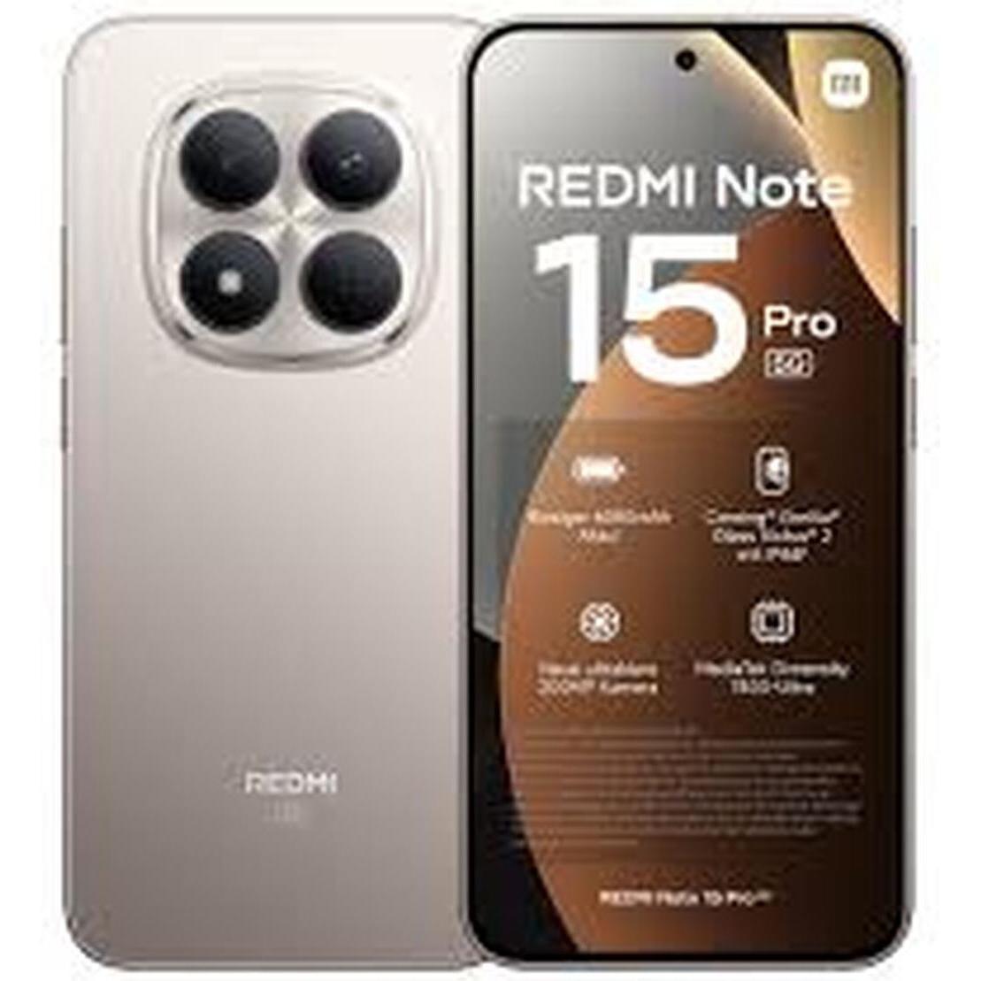 Xiaomi REDMI Note 15 Pro 5G (512 GB, Titanium, 6.83", Dual SIM, 5G), Smartphone, Silber, Grau