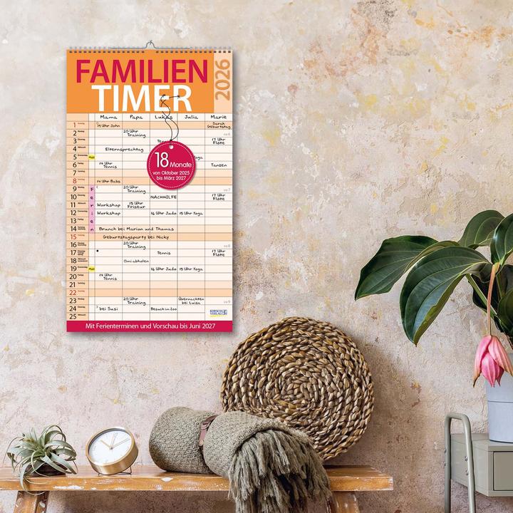 Produktbild Familientimer 18 Monate 2026/2027 (19 x 46 cm)