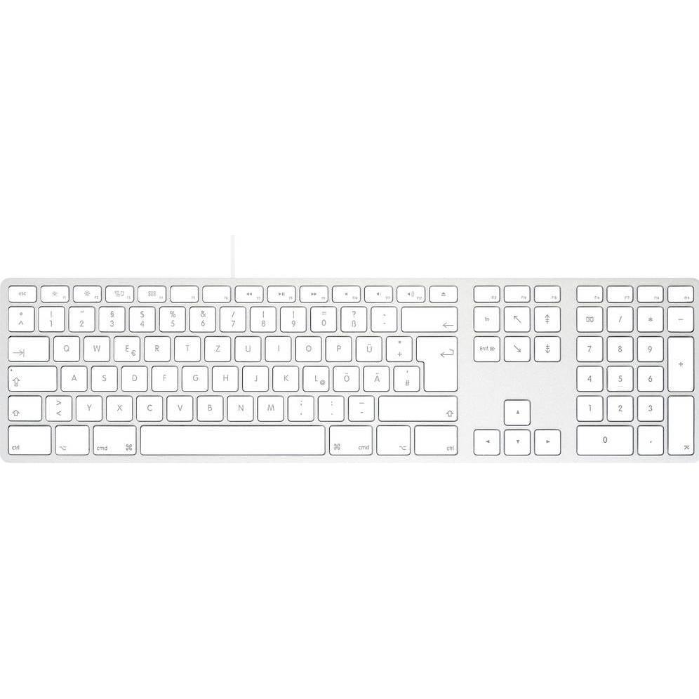 Matias Wired USB-C Keyboard for Mac - Silver - German Version USB Tastat (DE, Cablato), Tastiera, Argento