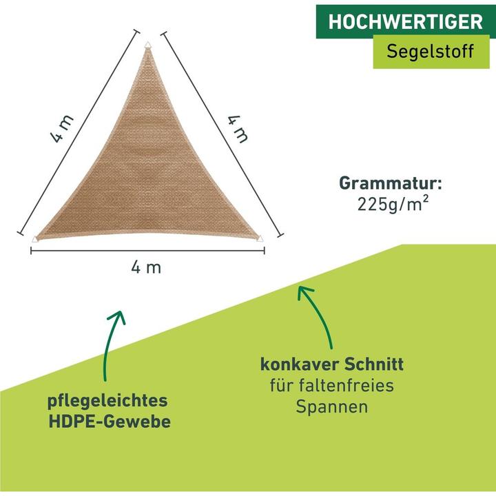 Produktbild Windhager Sonnensegel 400 cm, Dreieck, Schilf (400 x 400 cm)