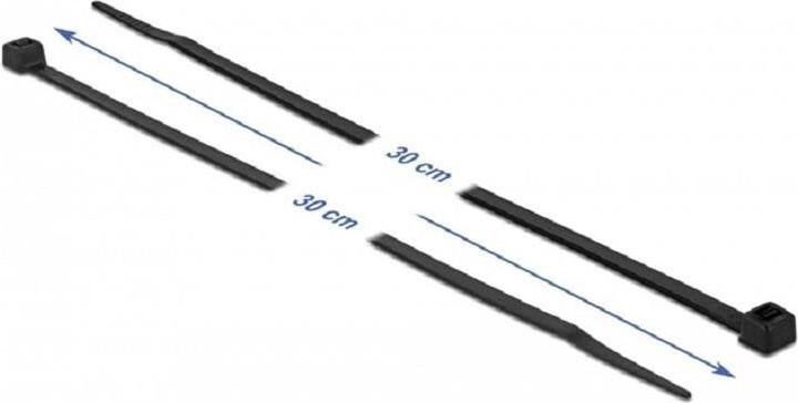 Produktbild Delock Kabelbinder kälteresistent L 300 x B 4,8 mm schwarz 100 Stück (Klettkabelbinder, 300 mm, 100 Stk.)