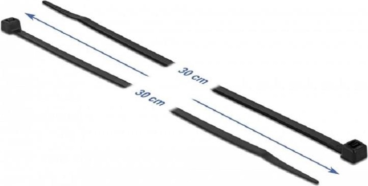 Produktbild Delock Kabelbinder hitzebeständig L 300 x B 4,8 mm schwarz 100 Stück (Klettkabelbinder, 300 mm, 100 Stk.)
