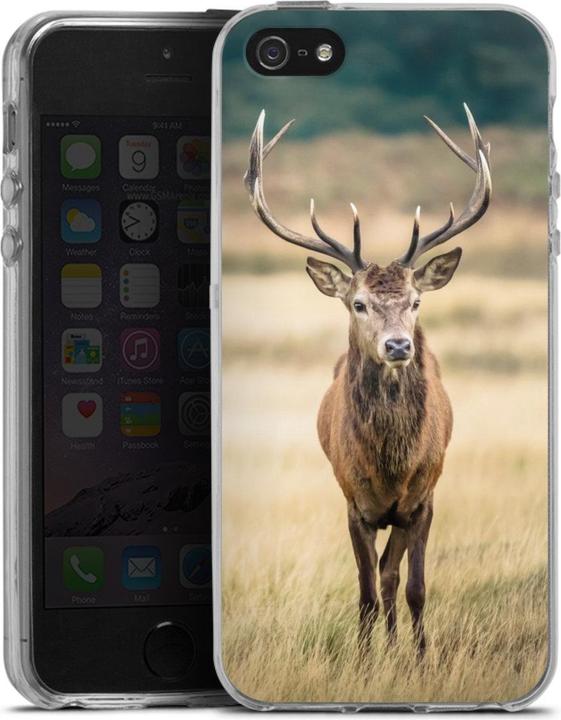 Actual product image DeinDesign Silikon Hülle für Apple iPhone 5s Handyhülle Case Smartphone Schutzhülle Hirsch Wald Wiese (Apple iPhone 5s)