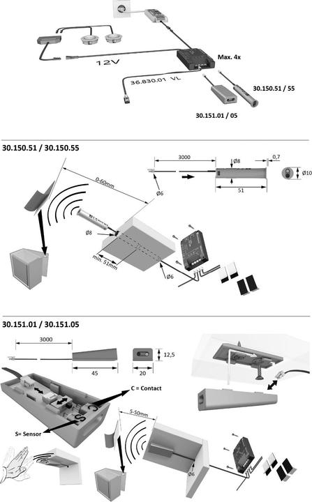 Produktbild Halemeier IR-Türkontaktschalter MultiSwitch2 12 / 24 / 230 V