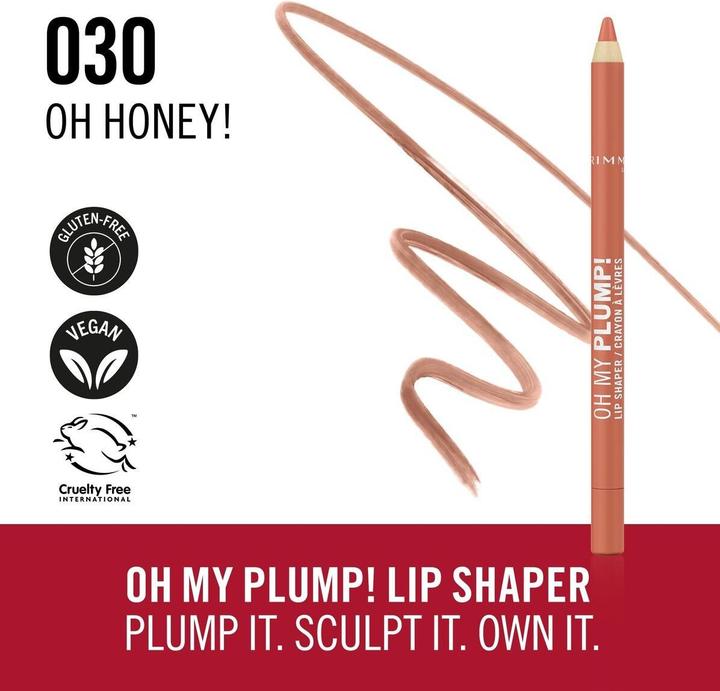 Actual product image Rimmel London Oh mein Plump! Lippenkonturenstift (Lip Shaper) 1,2 g - Farbton: 30 Oh Honey (#030 -Oh Honey, 030 Oh Honey)