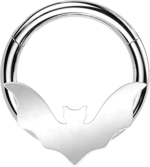 Produktbild Star Piercing Micro Segmentring klappbar silber Fledermaus (Chirurgenstahl 316L, ohne Messing)