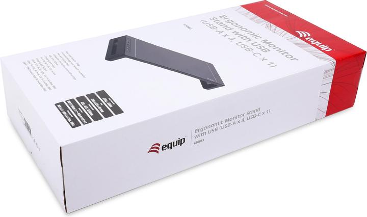 Produktbild equip Monitortischerhöhung 25kg,verstellbar,2xUSB-A,1xUSB-C