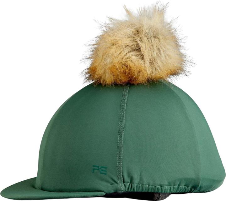 Actual product image Premier Equine Riding helmet cap in jersey with faux fur pompom