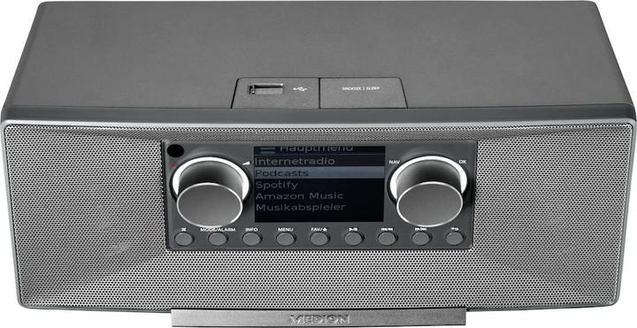 Image du produit Medion MD 89289 Radio Internet stéréo gris (DAB+ DAB, FM, Radio Internet, Bluetooth, WiFi)