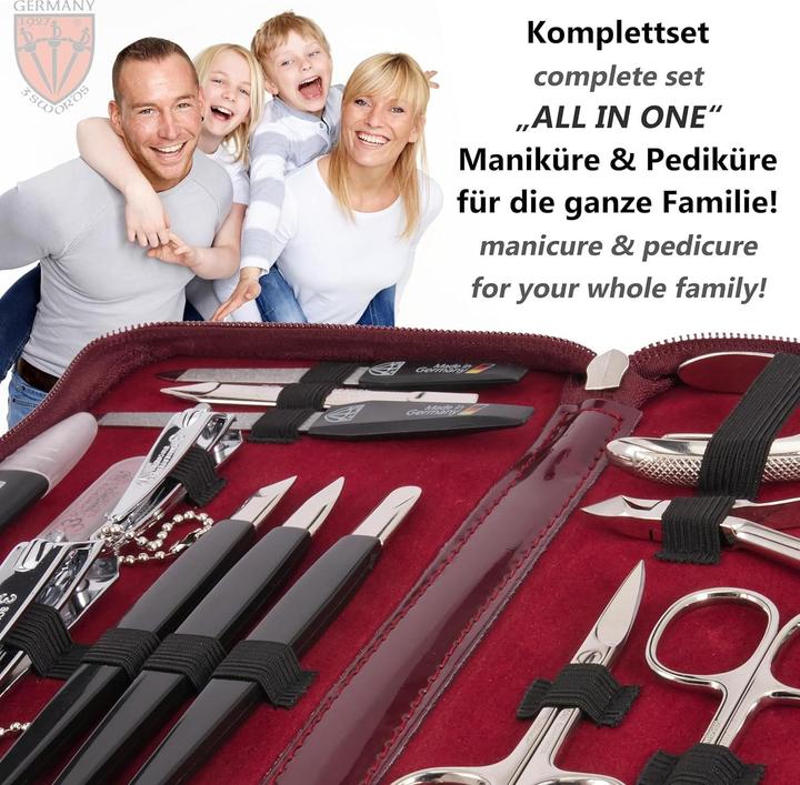 Image du produit Kellermann Set de manucure Cinisello 16 pcs, bordeaux/laque
