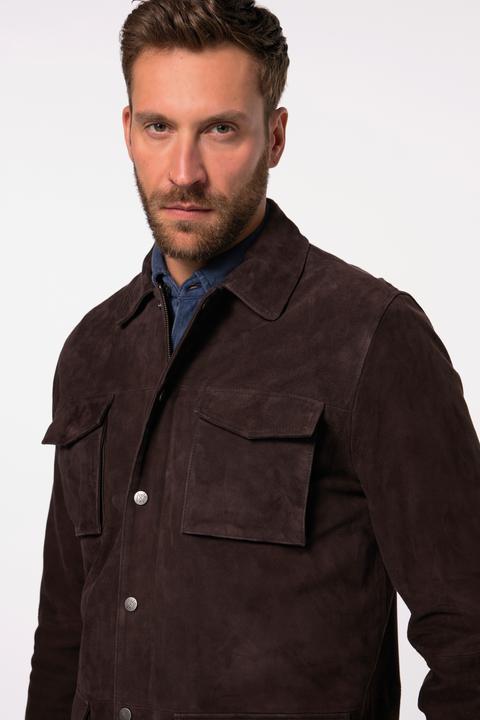 Actual product image JP1880 Leather field jacket, leather, goat suede, lots of pockets (6XL)