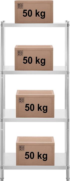 Produktbild Royal Catering Edelstahlregal 80x60x180 cm Küchenregal Gastroregal Schwerlastregal Lagerregal
