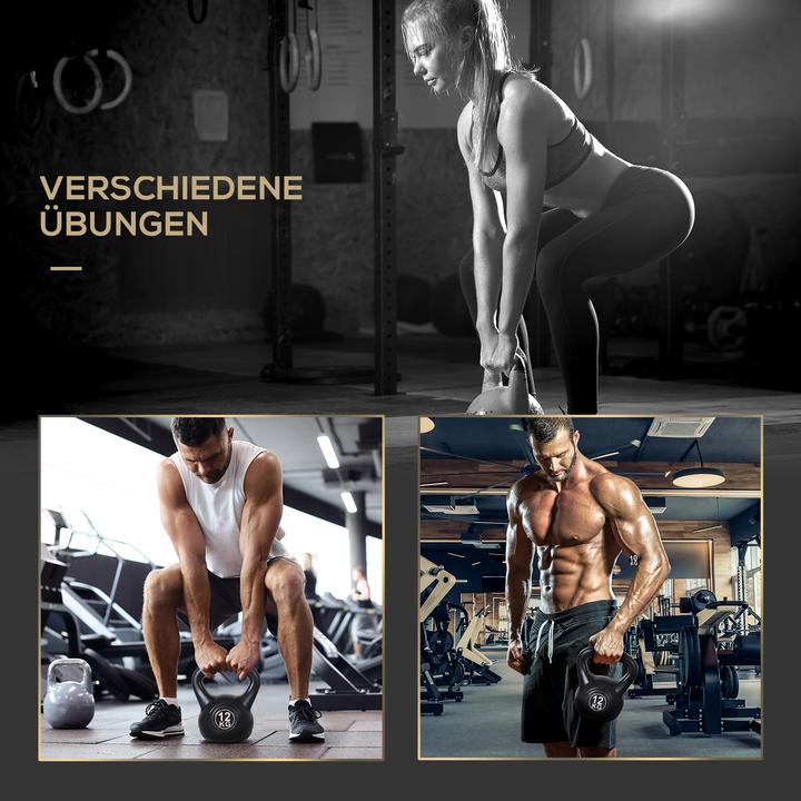 Produktbild Homcom Kettlebell Kunststoff, Sand Schwarz