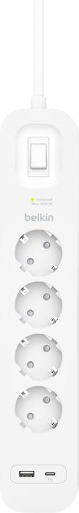 Produktbild Belkin Steckdosenleiste 4-fach + USB-A+C,525J,18W,2m SRB001vf2MV2 (4x, USB-A, USB-C, 2 m)