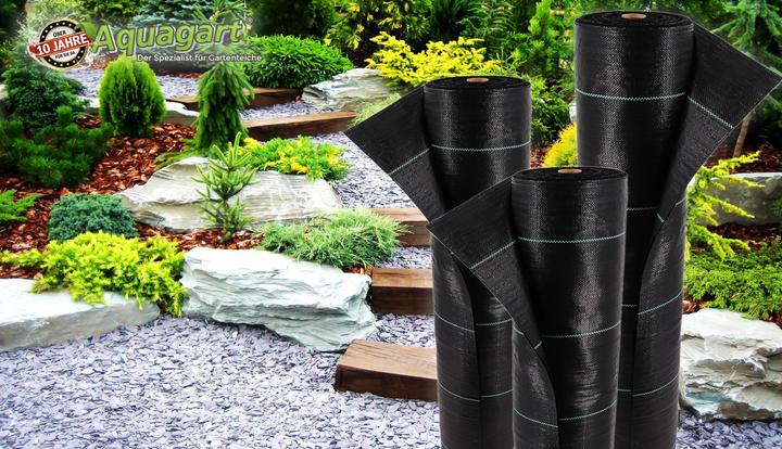 Produktbild Aquagart 180m² Bodengewebe Unkrautfolie Mulchfolie 100g 2m breit
