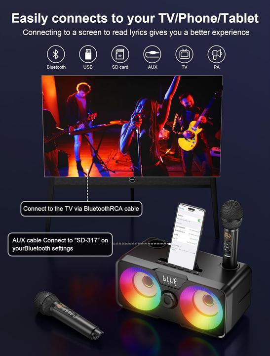 Produktbild Sinwe Karaoke-Maschine K317 (2x 15 W)
