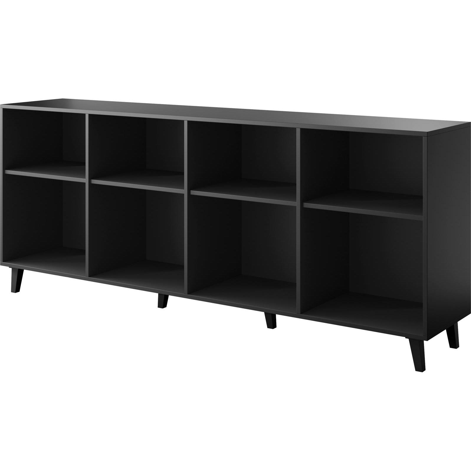 Thumbnail - Cama, Kommode + Sideboard, ETNA Kommode 200x42x82 schwarz matt + Eiche craft (200 x 42 x 82 cm)