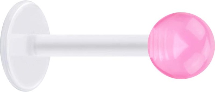Immagine prodotto Star Piercing Micro Labret trasparente con pallina rosa trasparente (Acrilico, senza ottone, Bioflex)