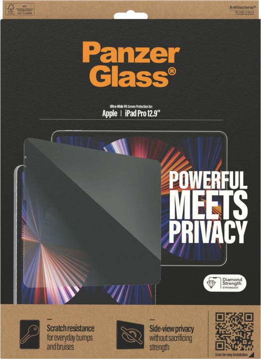 Immagine prodotto PanzerGlass Privacy (1 Pezzo/i, iPad Pro 12.9 2020 (4. Gen), iPad Pro 12.9 2021 (5a generazione), iPad Pro 12,9 2022 (6a generazione), iPad Pro 12.9 2018 (3. Gen))