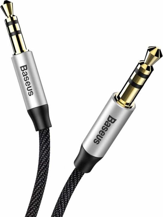 Actual product image Baseus Yiven Audio Cable M30 0.5M Silver+Black (0.50 m, 3.5mm jack (AUX))