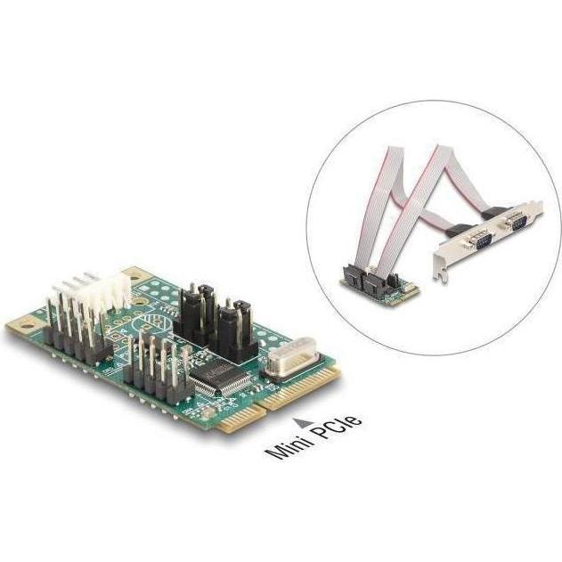 Thumbnail - Delock Mini PCIe I/O PCIe full size 2 x Seriell RS-232 mit S, Kontrollerkarte