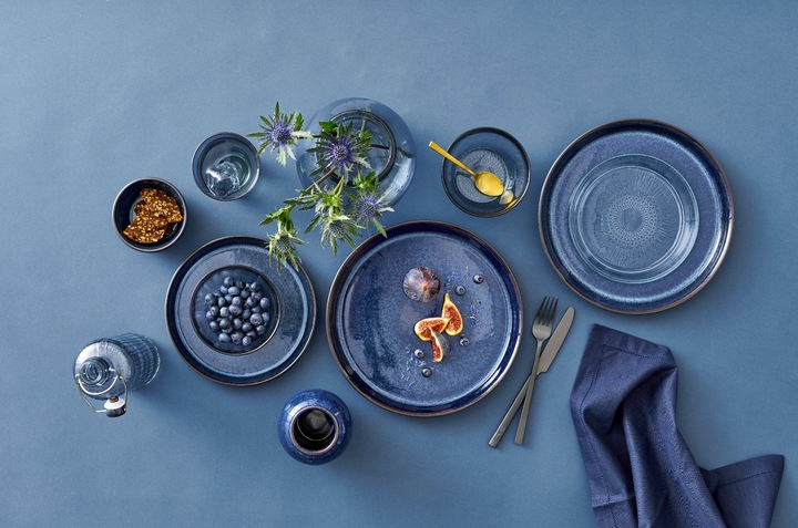 Image du produit Bitz plat de service 36 x 25 cm noir / bleu foncé