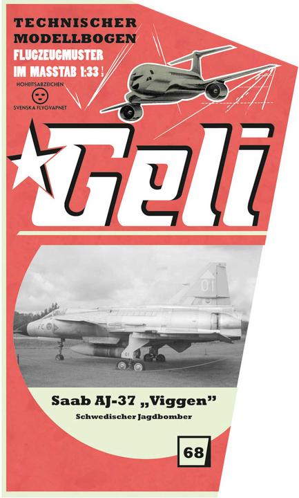 Image du produit Geli saab aj-37 viggen modèle en carton
