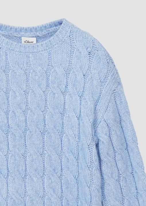 Produktbild s.Oliver Strickpullover Weicher Strickpullover im Loose Fit mit Zopfmuster (170, 176)