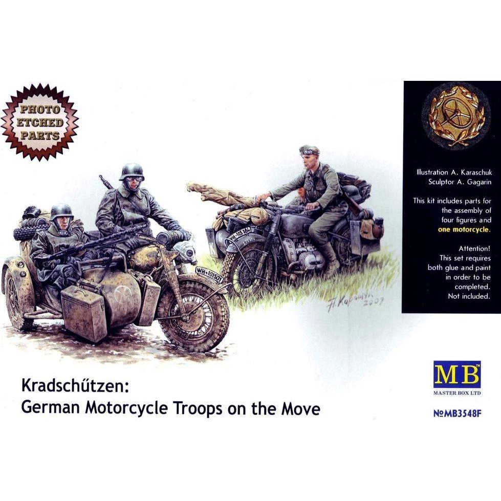 Master Box Kradschutzen: Ger. motorcycle troops