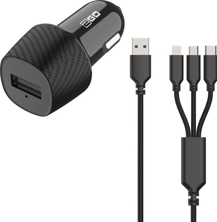 Immagine prodotto 2GO Caricabatterie da auto 12V/24V (2 pezzi) - nero