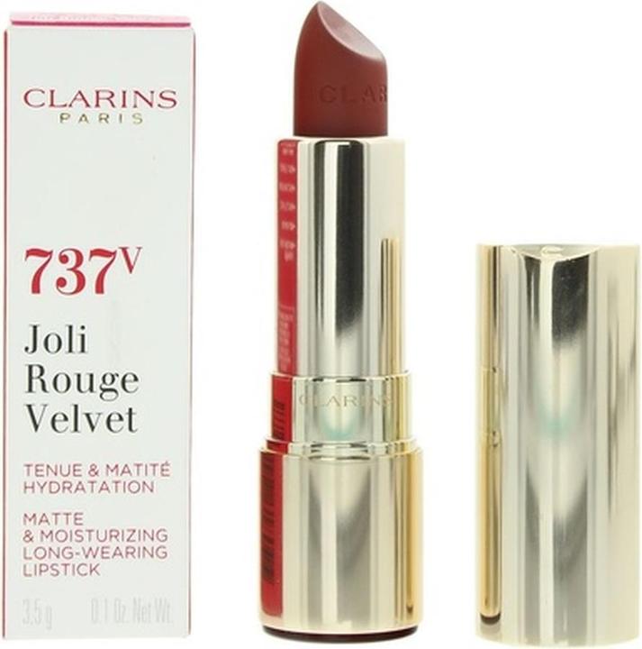Actual product image Clarins Joli Rouge Velvet - Spicy Cinnamon 737V (Brown, Antique pink)