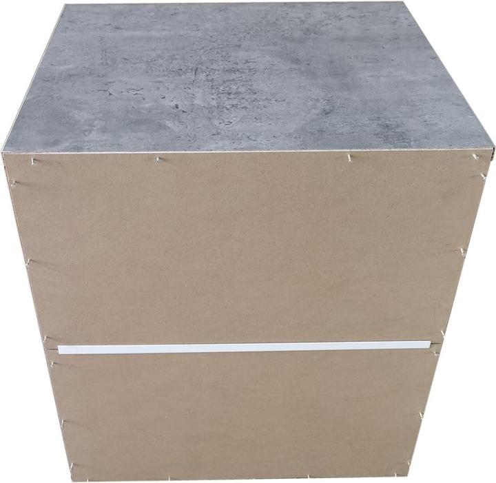 Produktbild HTI-Living Nachtkommode 3 Schubladen Nina Beton Weiss 2er-Set (45 x 38 x 53 cm)