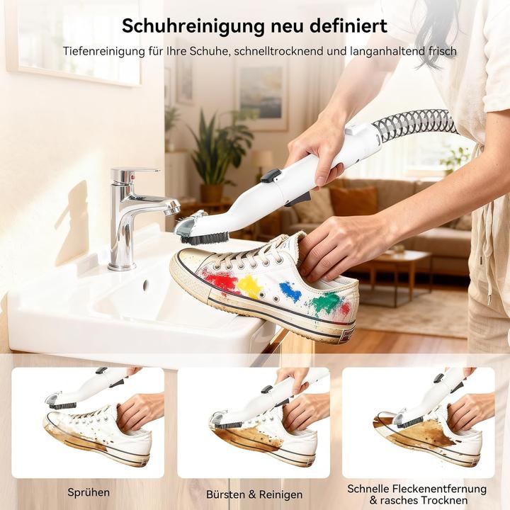 Actual product image Uwant Y100 Steam 3-in-1 Dampfreiniger mit 18KPA,1750W Heissdampf,Selbstreinigung,7-teiligem Zubehör