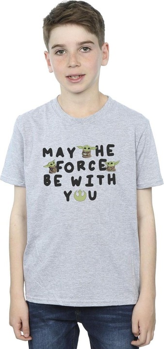 Immagine prodotto Star Wars The Mandalorian Grogu May The Force Be With You Maglietta Ragazzi (128)