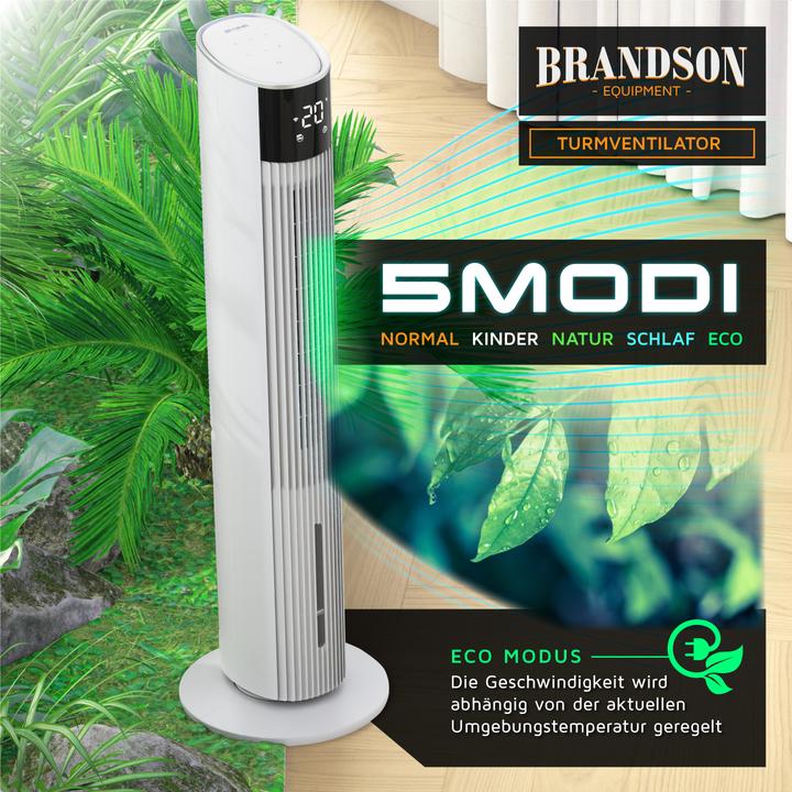 Produktbild Brandson Mobiler Luftkühler mit Wasserkühlung, Klimagerät, 60W, WIFI, Turmventilator, Verdunstungskühler