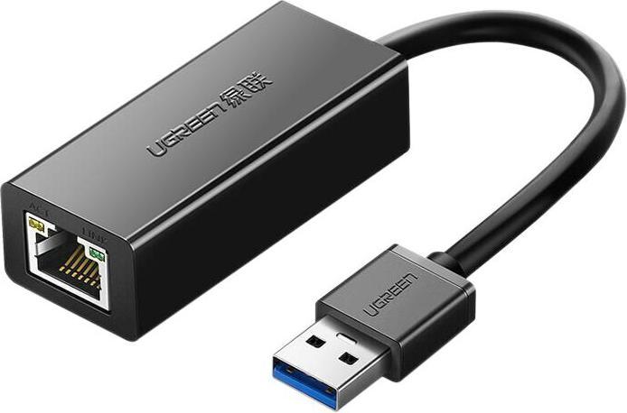 Ugreen USB 3.0 to RJ45 Network Adapter CR111, Gigabit Ethernet (Black) (USB 3.0, RJ45 Gigabit Ethernet (1x))