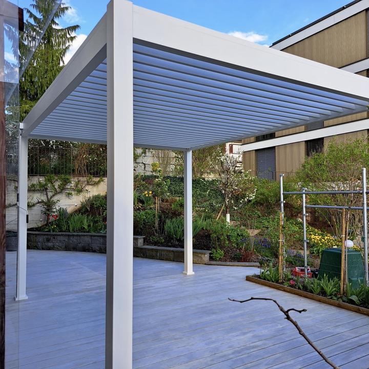 Produktbild Weide Pergola Deluxe Plus 3x4m mit Lamellendach Weiss (300 cm, 400 cm)