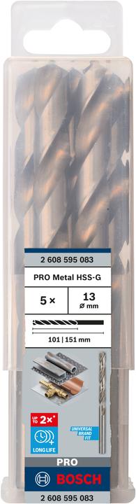 Actual product image Bosch Professional Zubehör PRO Metal HSS-G twist drill, 13 x 101 x 151 mm (13 mm)