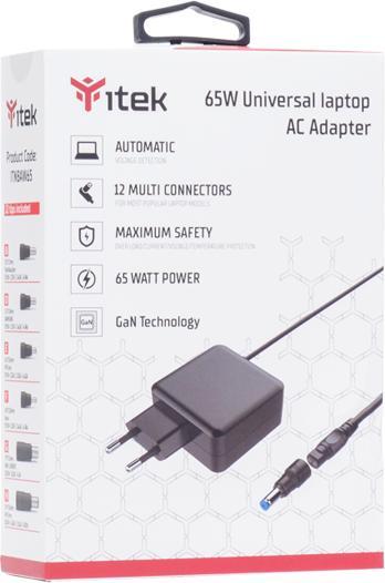 Actual product image Itek Chargeur universel Slim pour ordinateur portable 65W (8 embouts) (65 W)