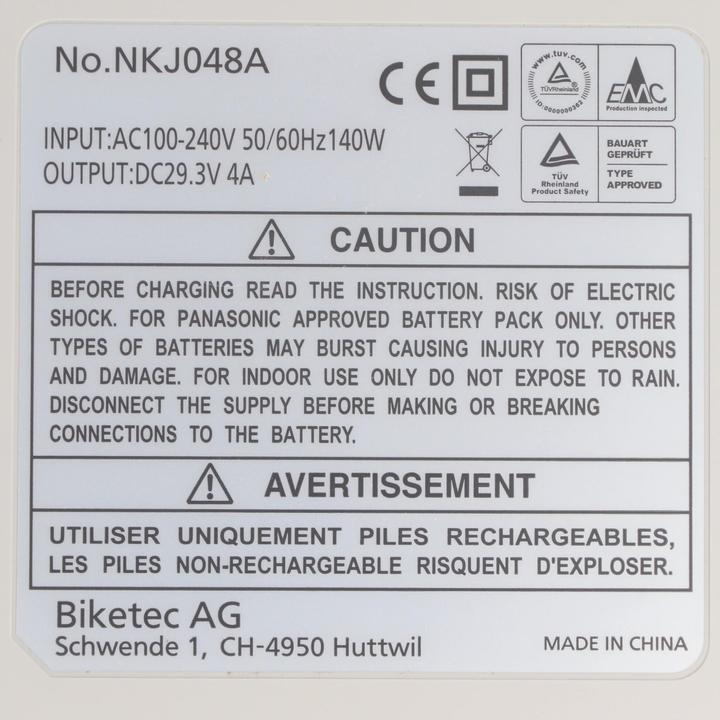 Produktbild Panasonic original Ladegerät 4A NKJ050B, NKJ044B, NKJ048A, NKJ050A nur für 26V Akku (E-Bike Ladegerät)