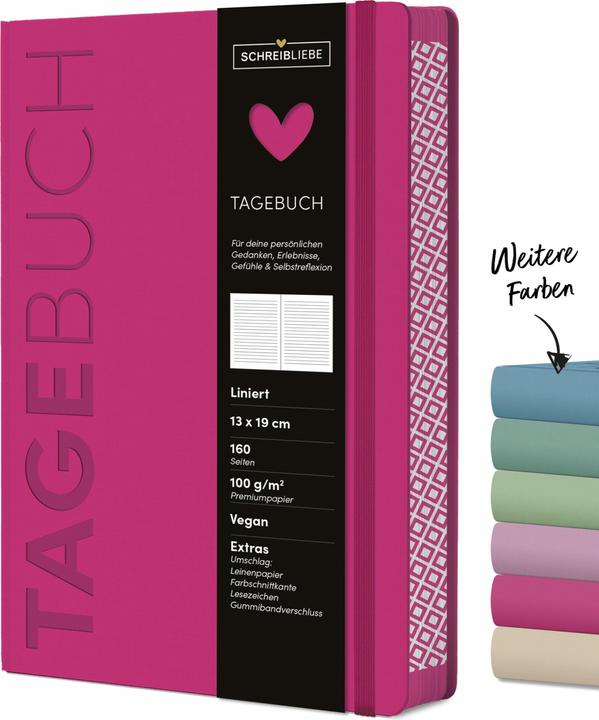 Tagebuch Fuchsia (A5, Liniert, Harter Einband)