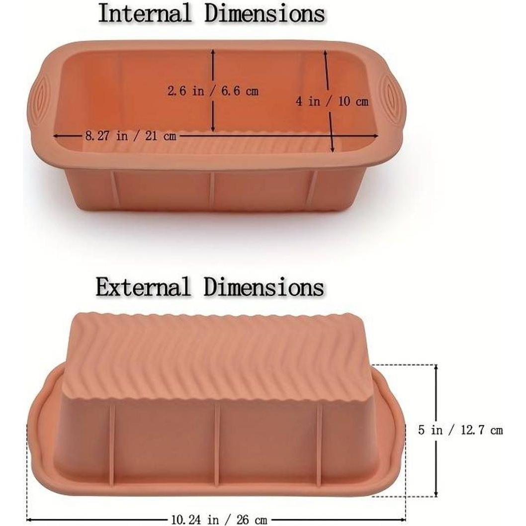 Thumbnail - König Design Silikon Backform Kastenform Kuchenform Tortenform Brotform Kuchen 21 x 9 x 6,5, Backform, Grau