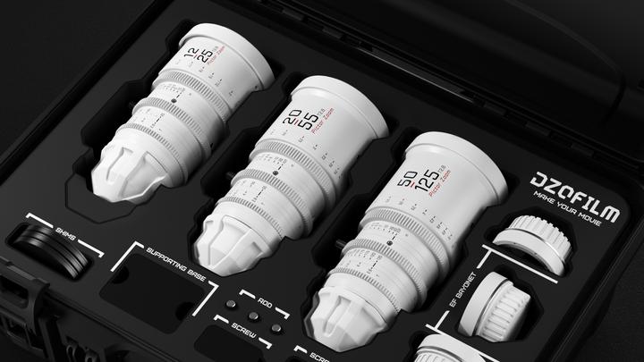 Productafbeelding Dzofilm Pictor Zoom 3-Lens Kit (12-25/20-55/50-125 T2.8) Wit (Canon EF-M, Volledig formaat)