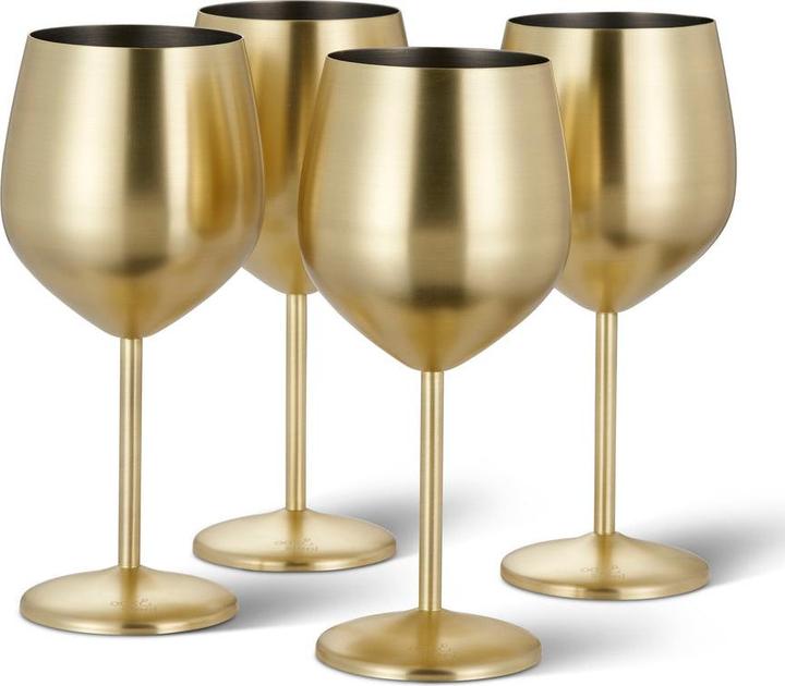 Immagine prodotto Oak & Steel Edelstahl Weingläser Gold Matt 2er-Set (50 cl, 2 Occhiali, Set di bicchieri da vino)