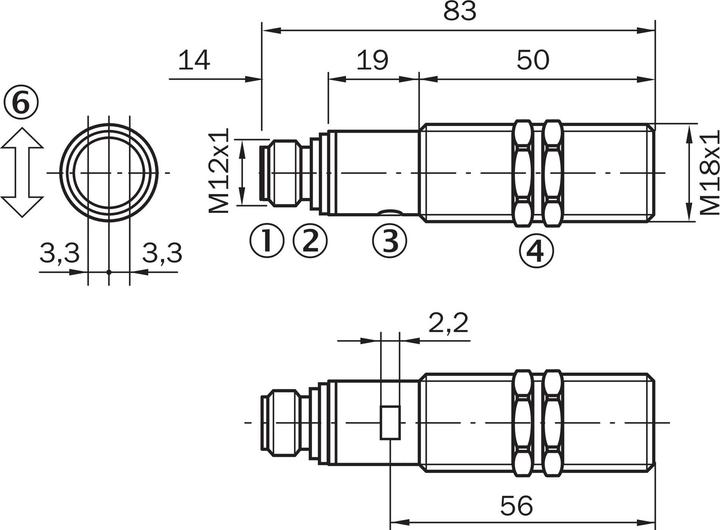 Produktbild Sick Lichttaster VTF18-4P1240 Lichttaster mit Hintergrundausblendung 4047084110740 (Sensor)