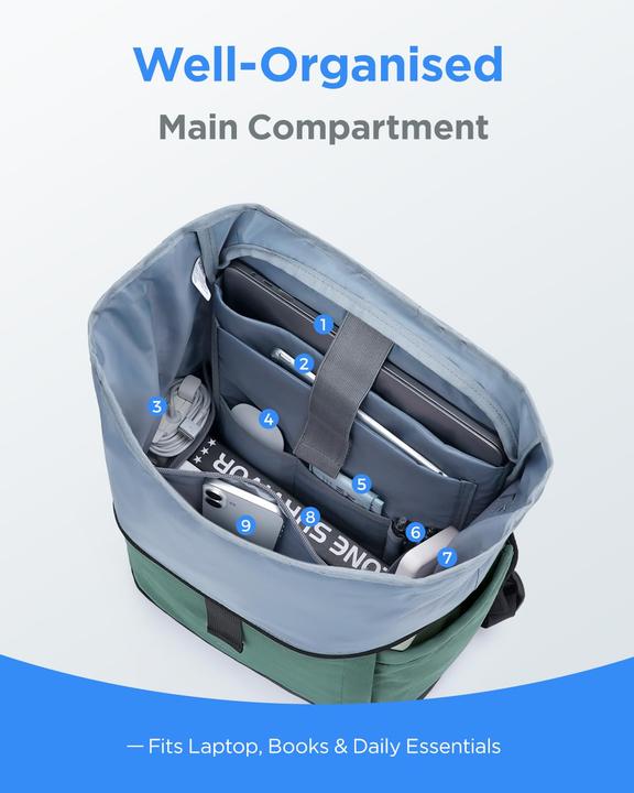 Produktbild Only-Bags.Store Rolltop Backpack, Laptop Backpack with Quick Access to the Main Compartment