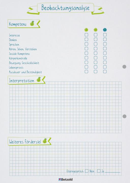 Produktbild Betzold Beobachtungsblock Kita DIN A4 (A4)