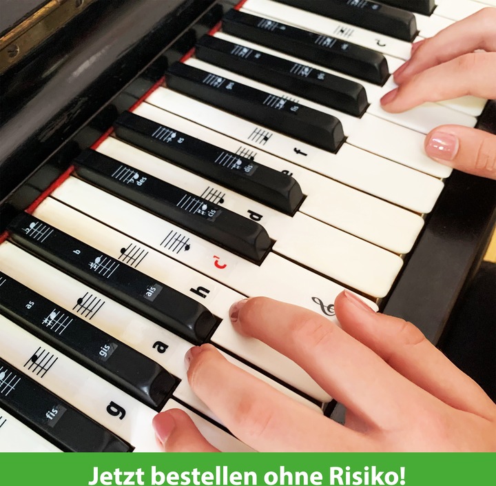 Actual product image Noten Aufkleber für Klavier & Keyboard (German, artist ahead, 2023)